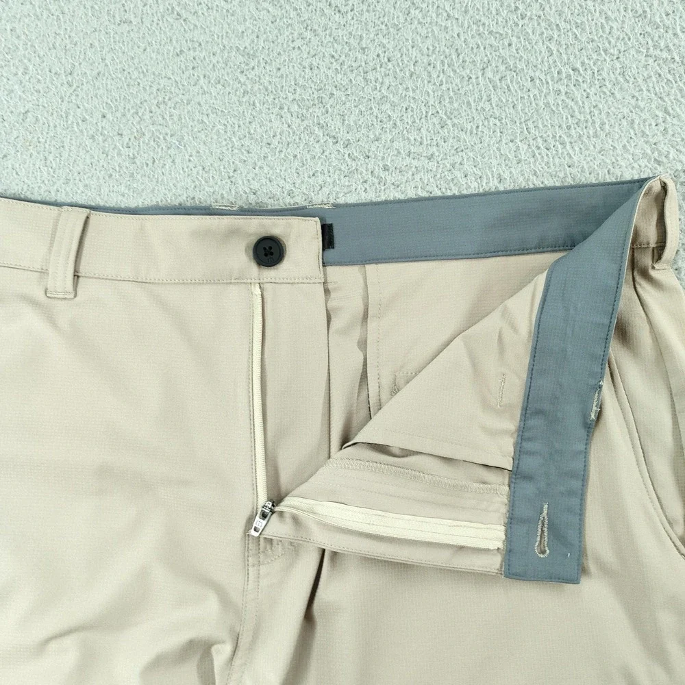 Travis Mathew Shorts Mens 38 Beige 9 Inch Stretch Chino Performance Golf Casual